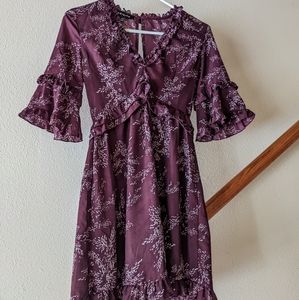 Knee-length Burgundy Cocktail Dress